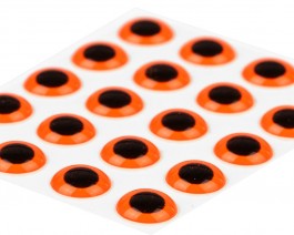 3D Epoxy Eyes, Fluo Orange, 6 mm